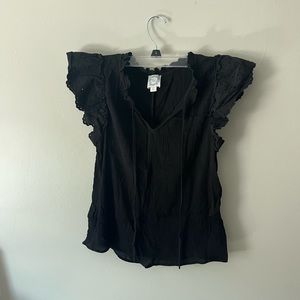 Black flowy top